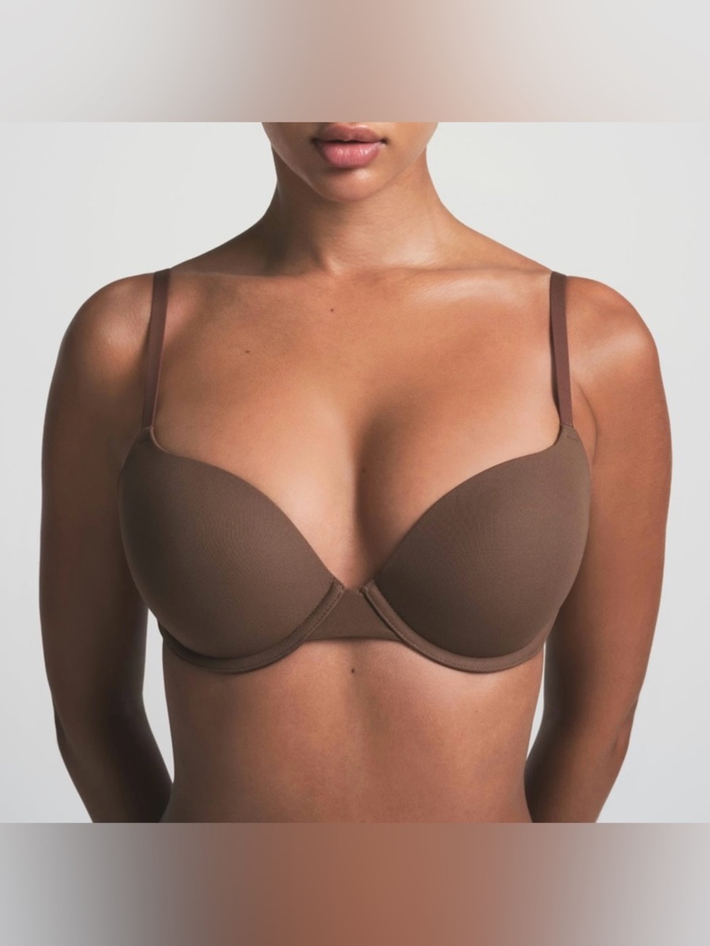 Skims NWT Fits Everybody Push Up Bra Jasper Brown Size 36D